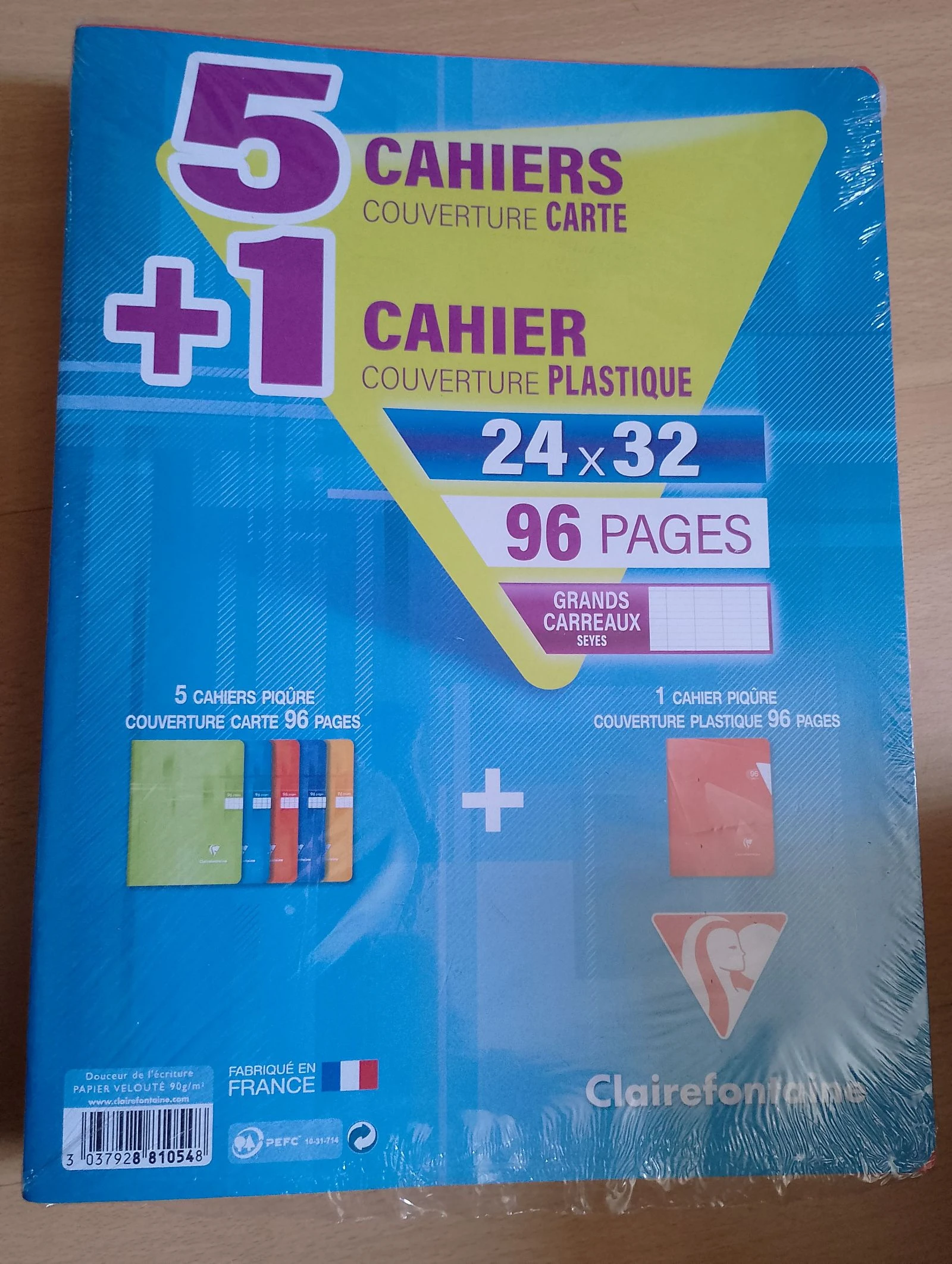Lot de 6 cahiers Clairefontaine 24x32 96 pages – photo 3